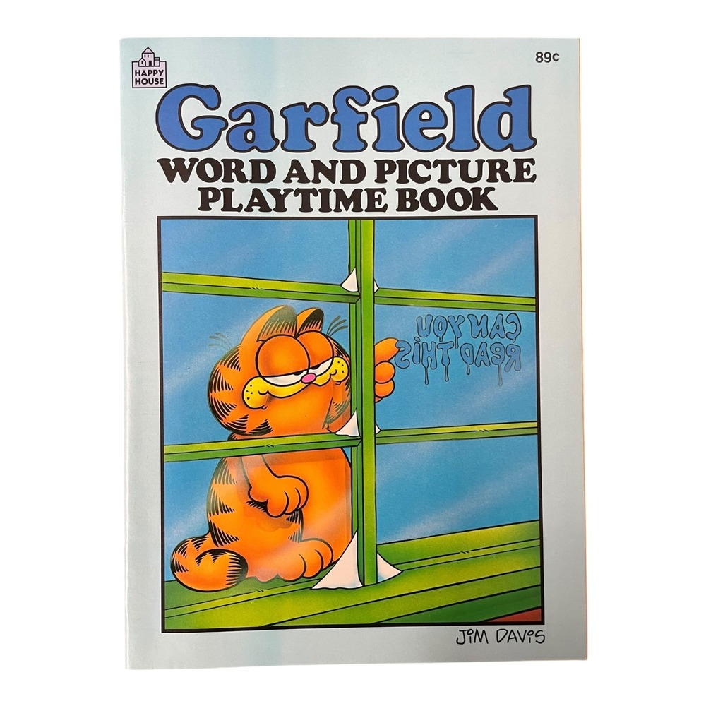 Vintage 1984 Garfield Word & Picture Playtime‎ Book Jim Davis Happy House
